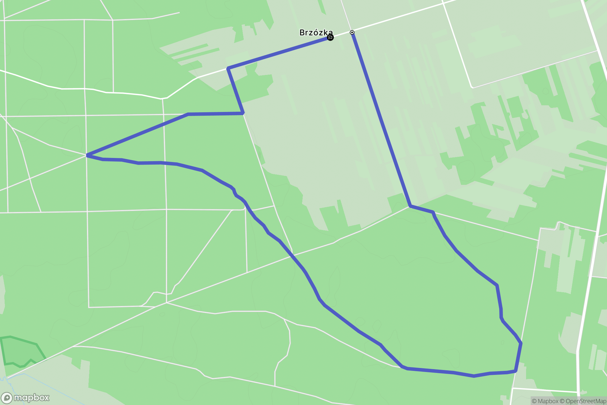 Brzózka: mapa trasy - Poland