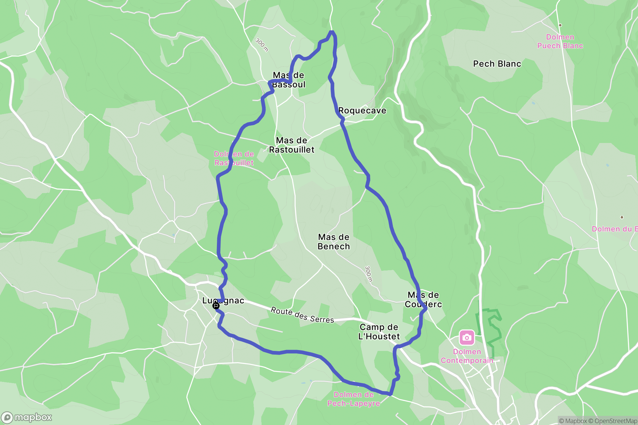 Lugagnac : carte du parcours de randonnée - France