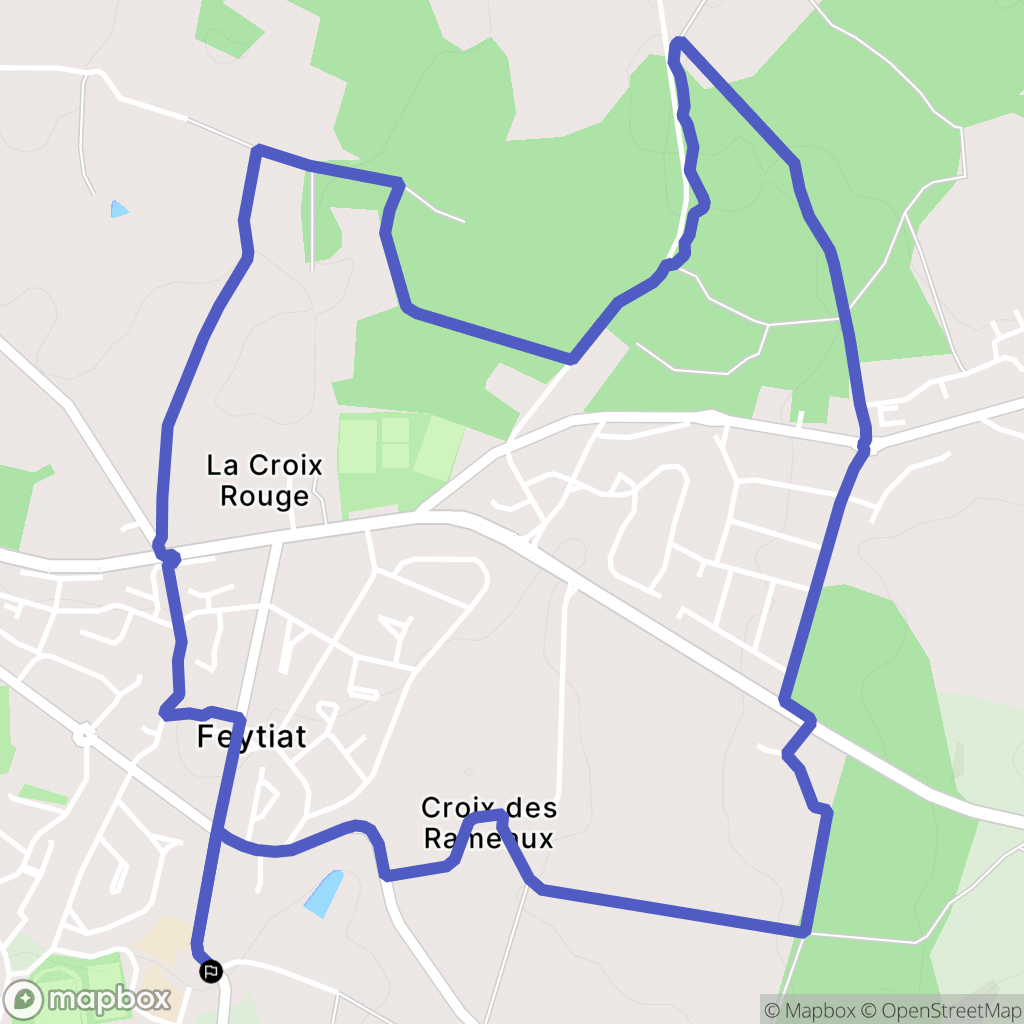 Feytiat : carte du parcours de randonnée - France