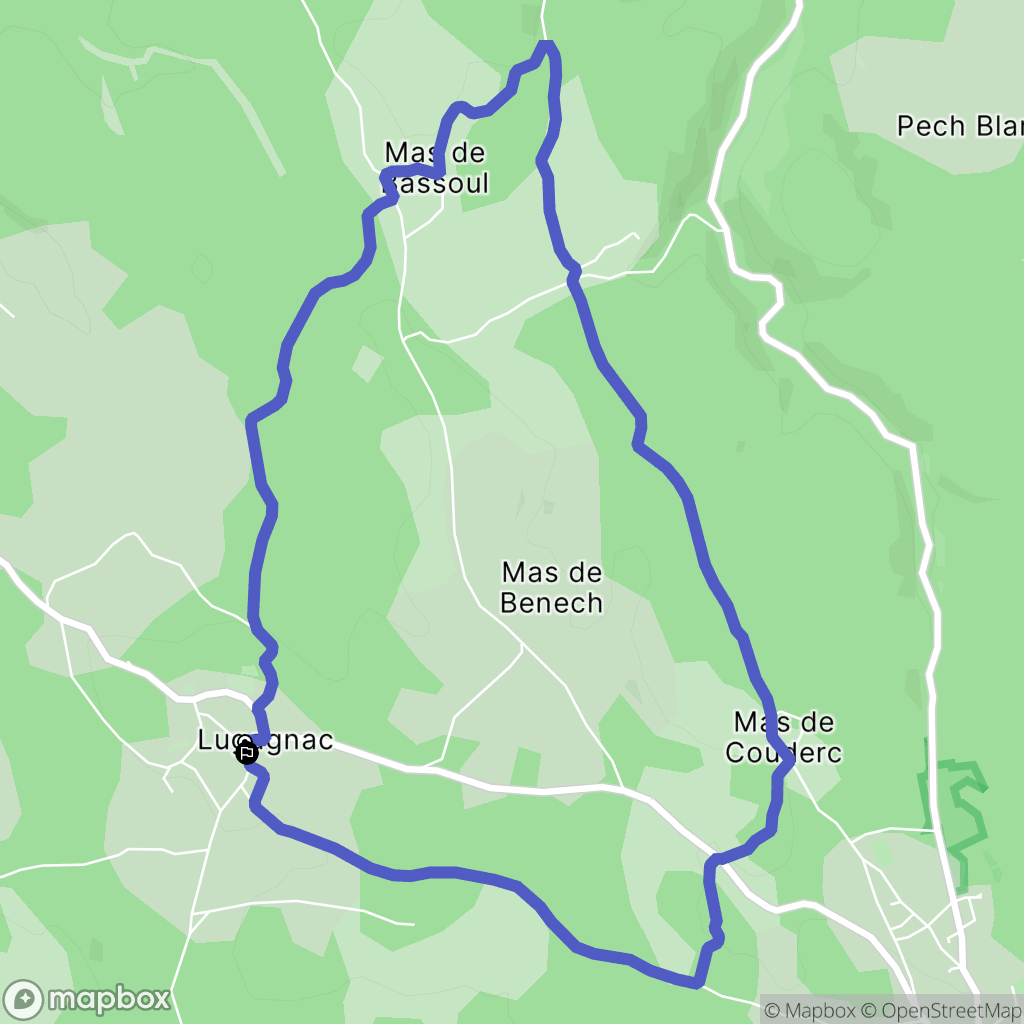 Lugagnac : carte du parcours de randonnée - France