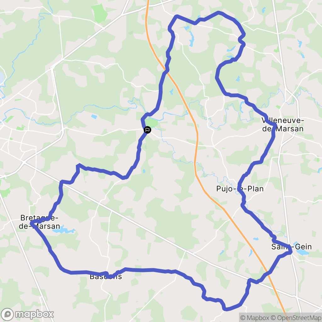 Bougue : carte du parcours de randonnée - France