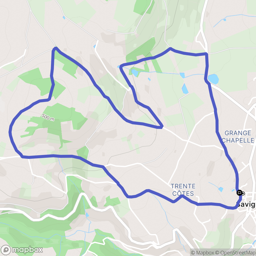 Savigny : carte du parcours de randonnée - France