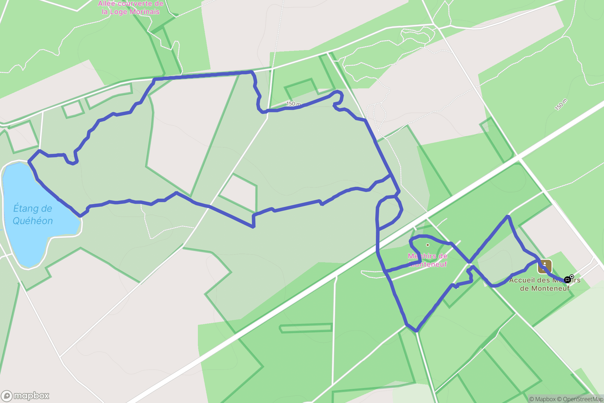 Monteneuf : carte du parcours de randonnée - France