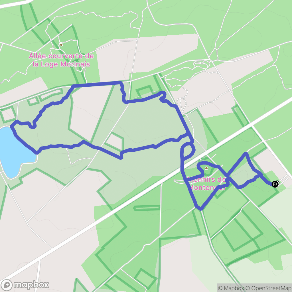 Monteneuf : carte du parcours de randonnée - France