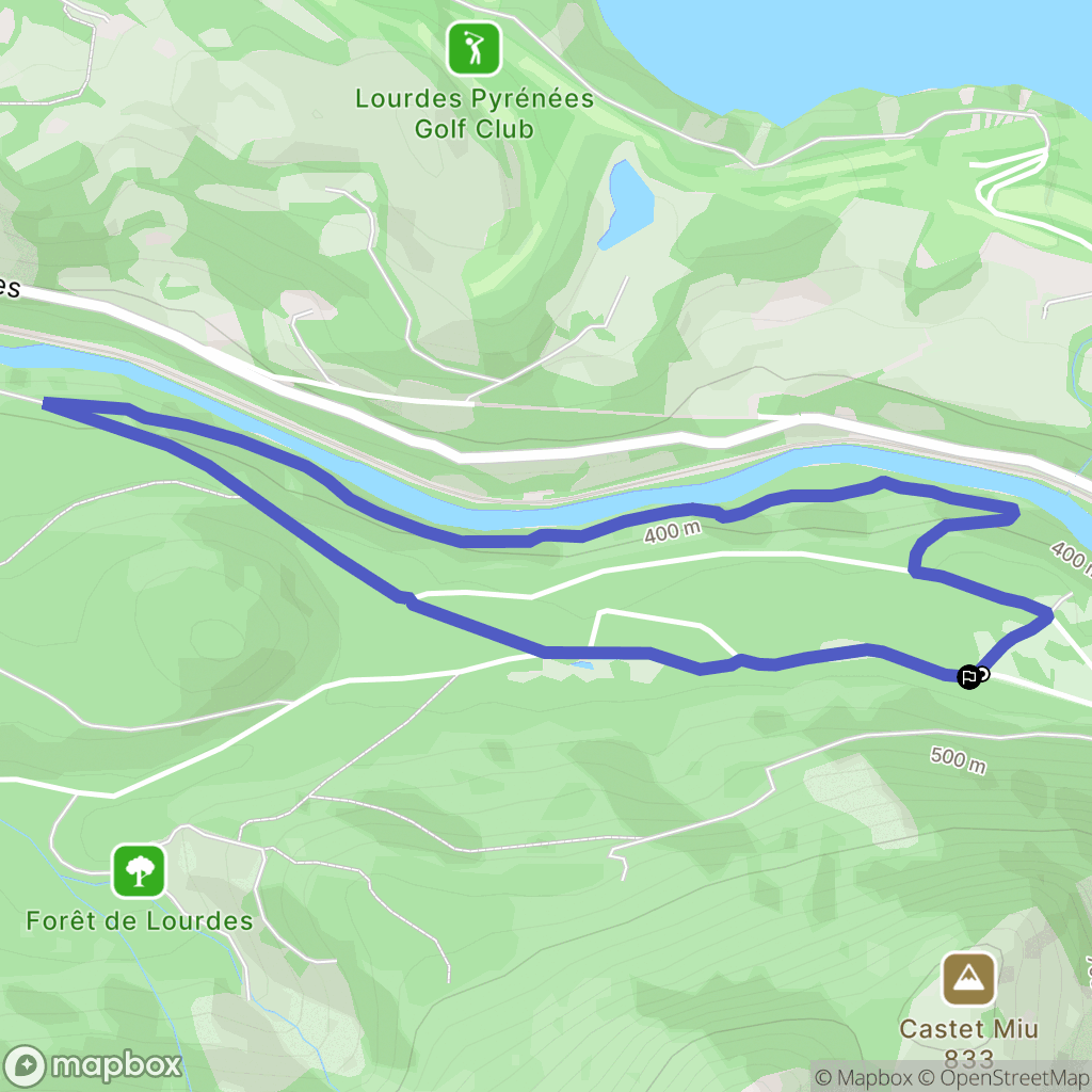 Lourdes : carte du parcours de randonnée - France