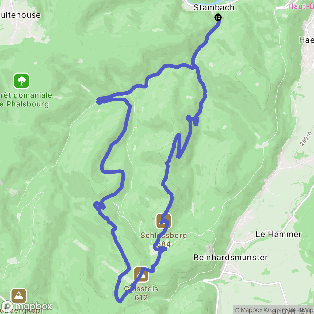 Haegen : carte du parcours de randonnée - France