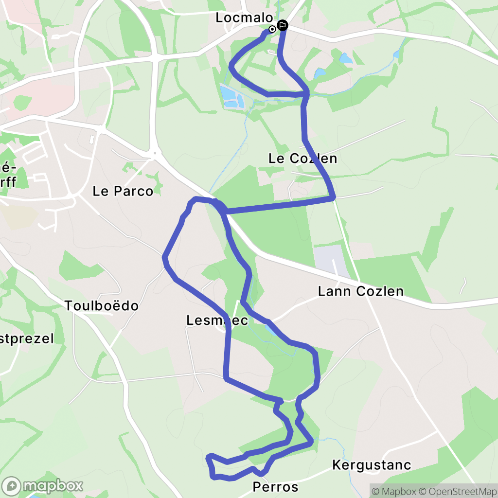 Locmalo : carte du parcours de randonnée - France