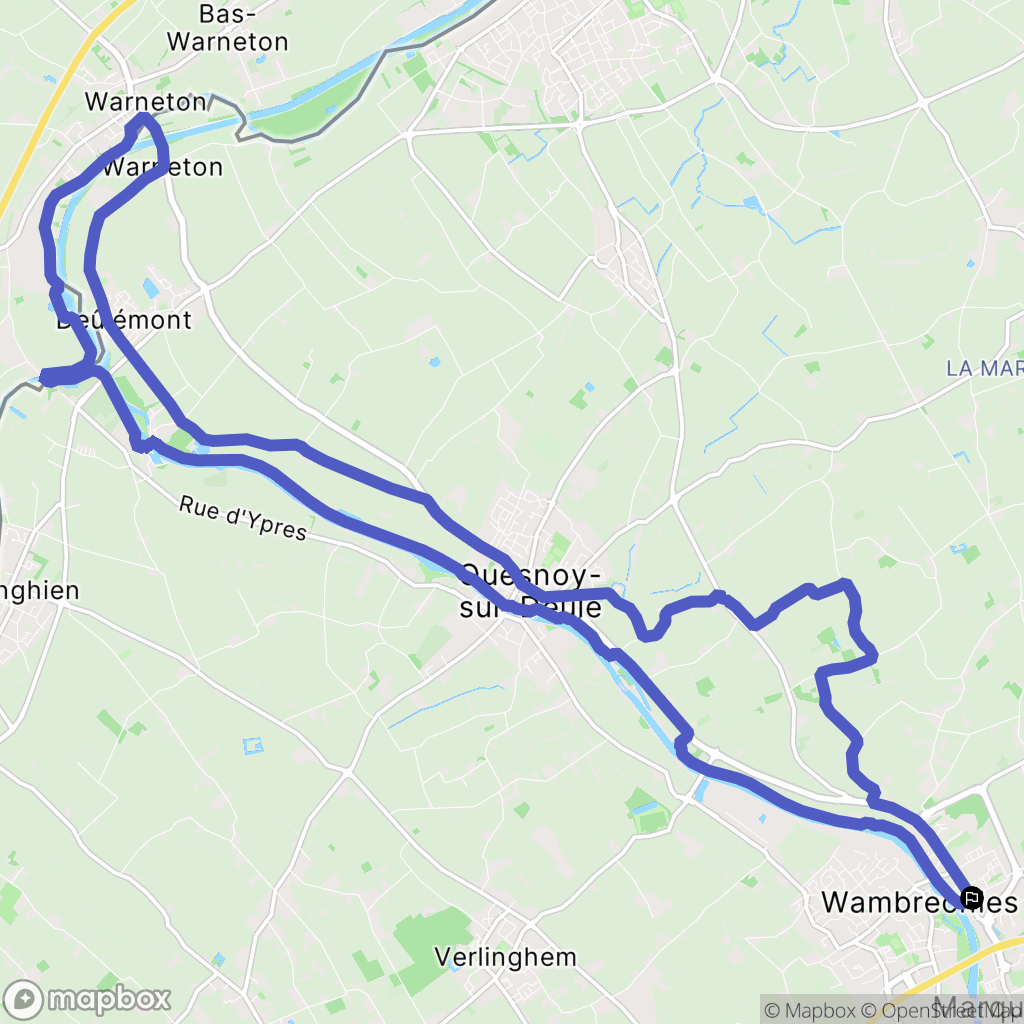 Wambrechies : carte du parcours de randonnée - France