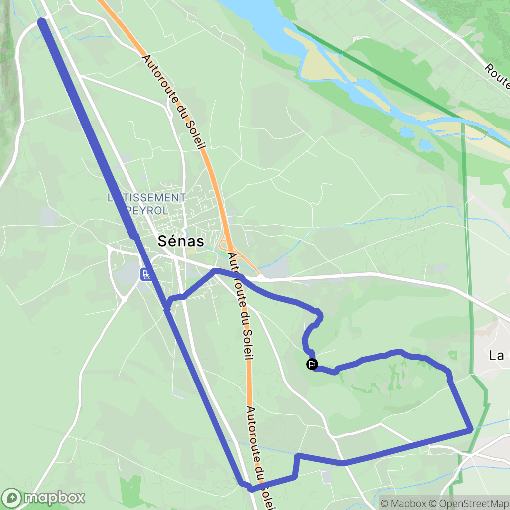 Sénas : carte du parcours de randonnée - France