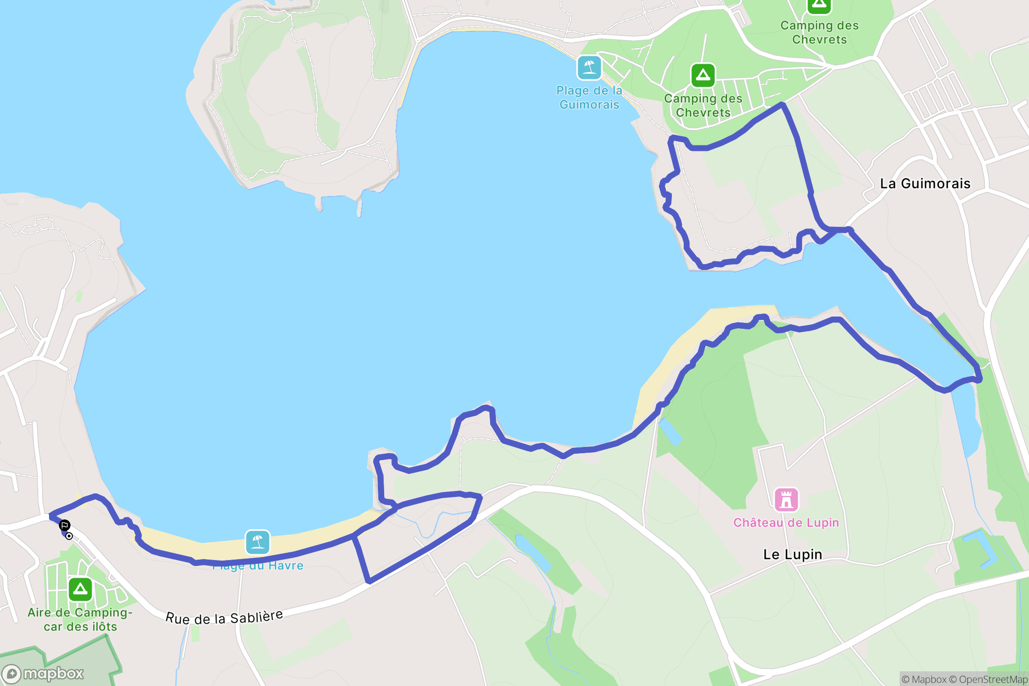 Saint-Malo : carte du parcours de randonnée - France
