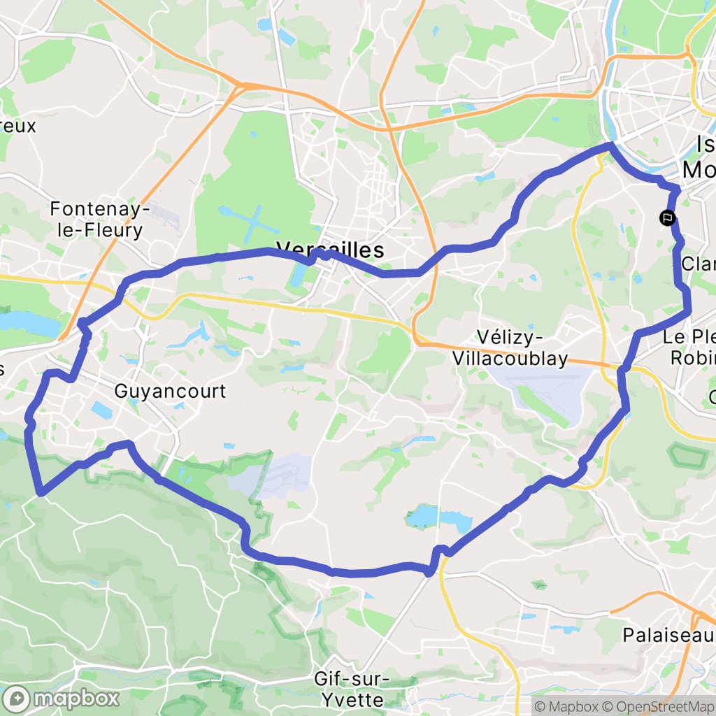 Meudon : carte du parcours de randonnée - France