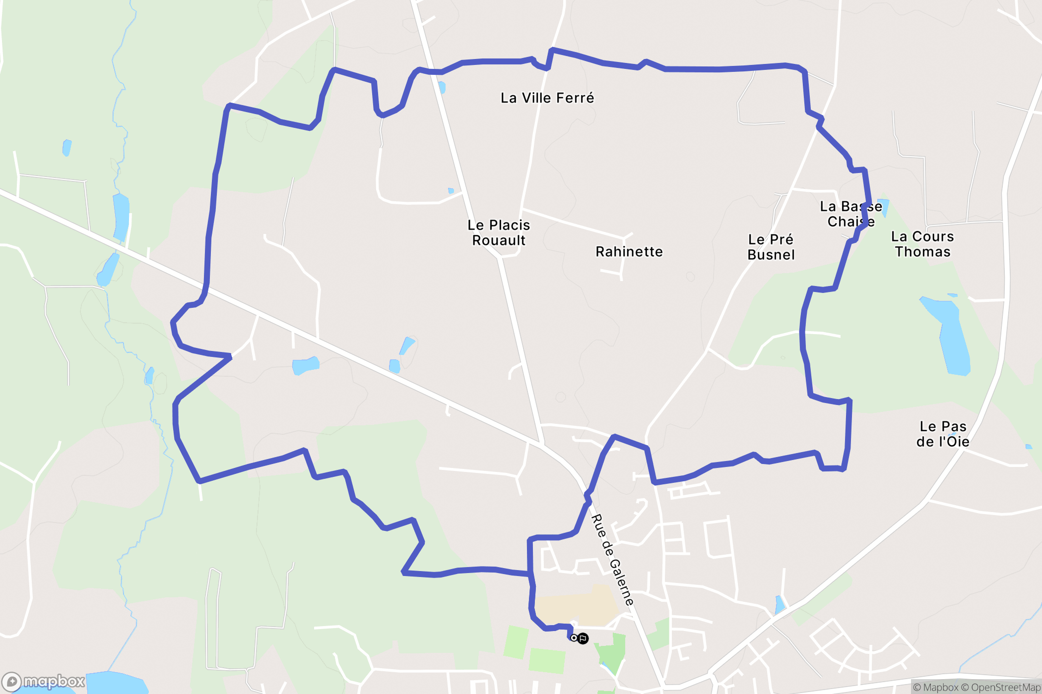Romillé : carte du parcours de randonnée - France