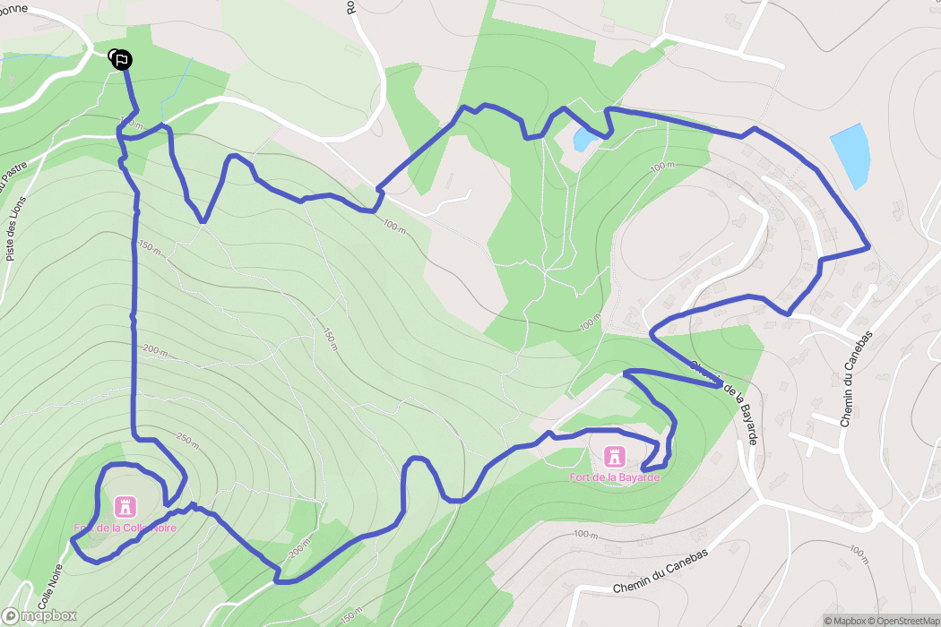 Le Pradet : carte du parcours de randonnée - France