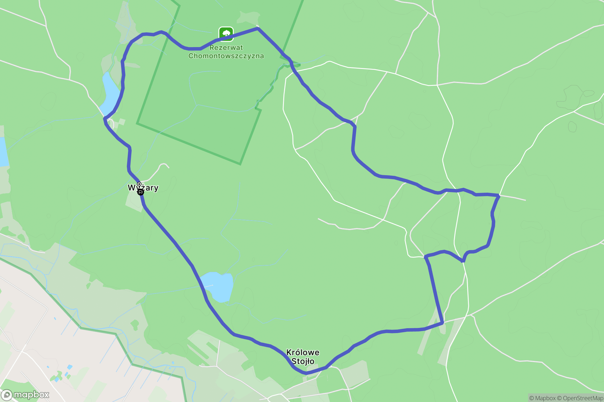 Wyżary: mapa trasy - Poland