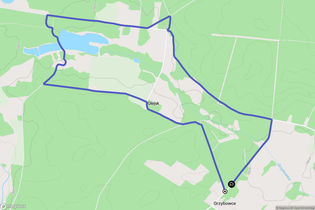 Grzybowce: mapa trasy - Poland