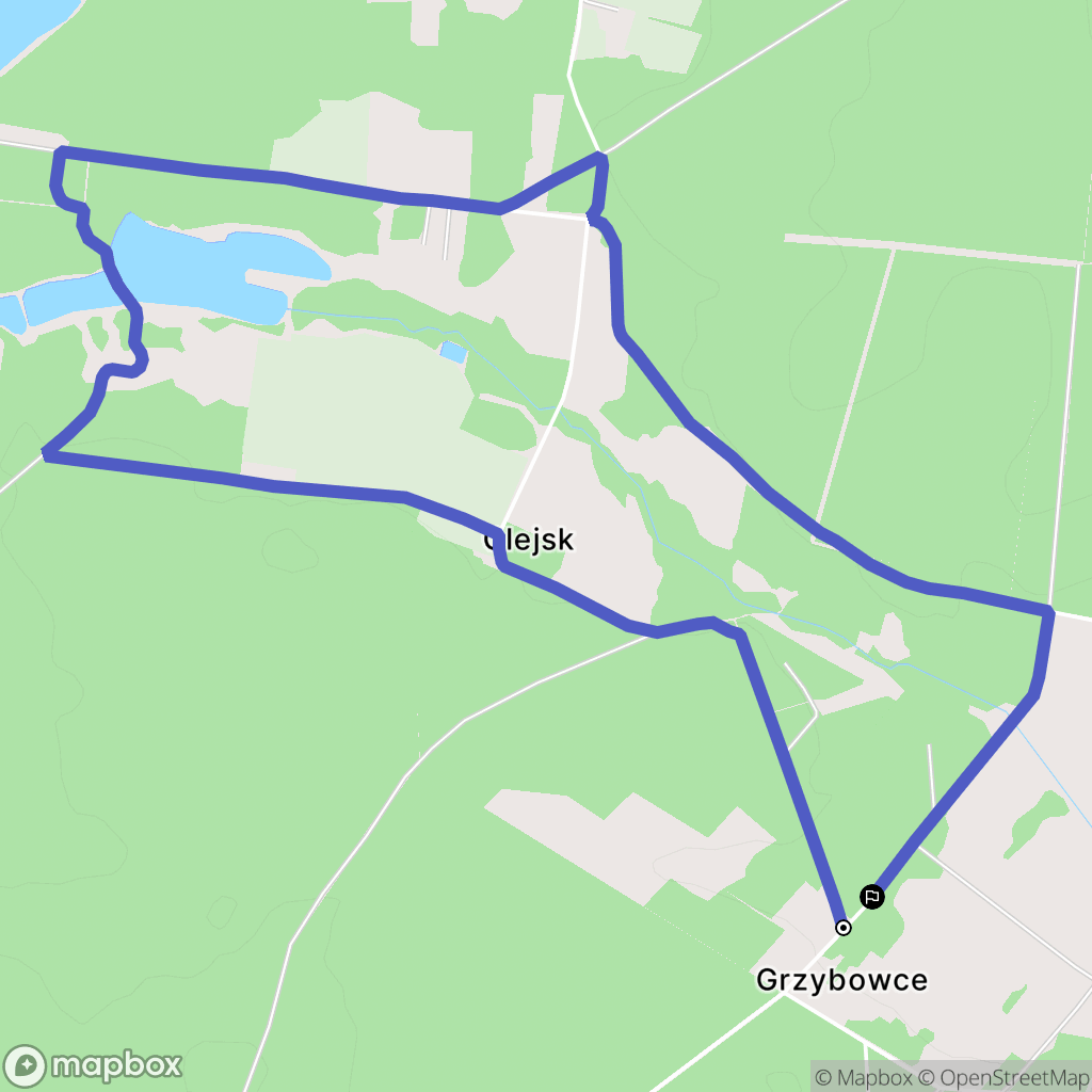Grzybowce: mapa trasy - Poland
