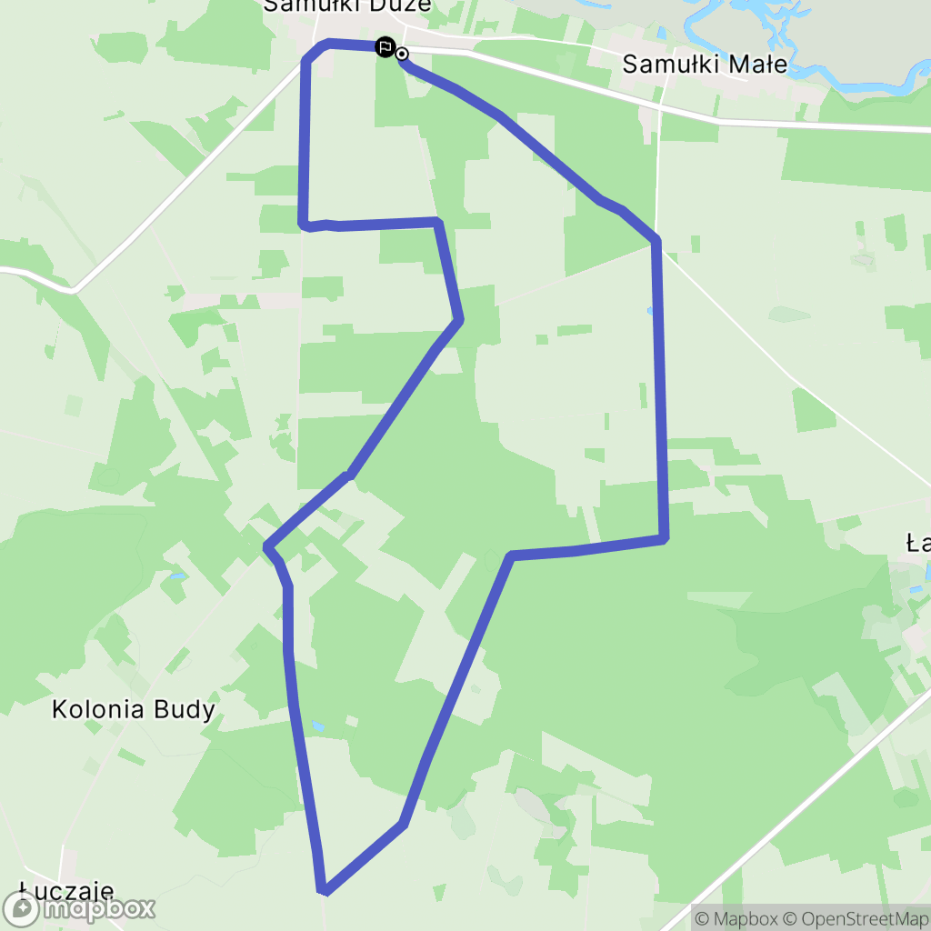 Samułki Duże: mapa trasy - Poland