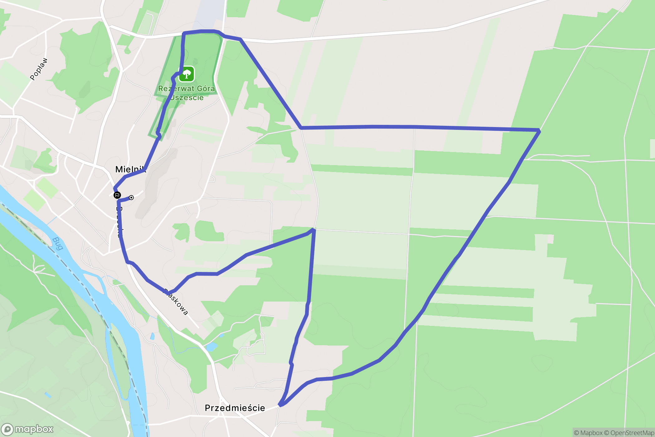 Mielnik: mapa trasy - Poland