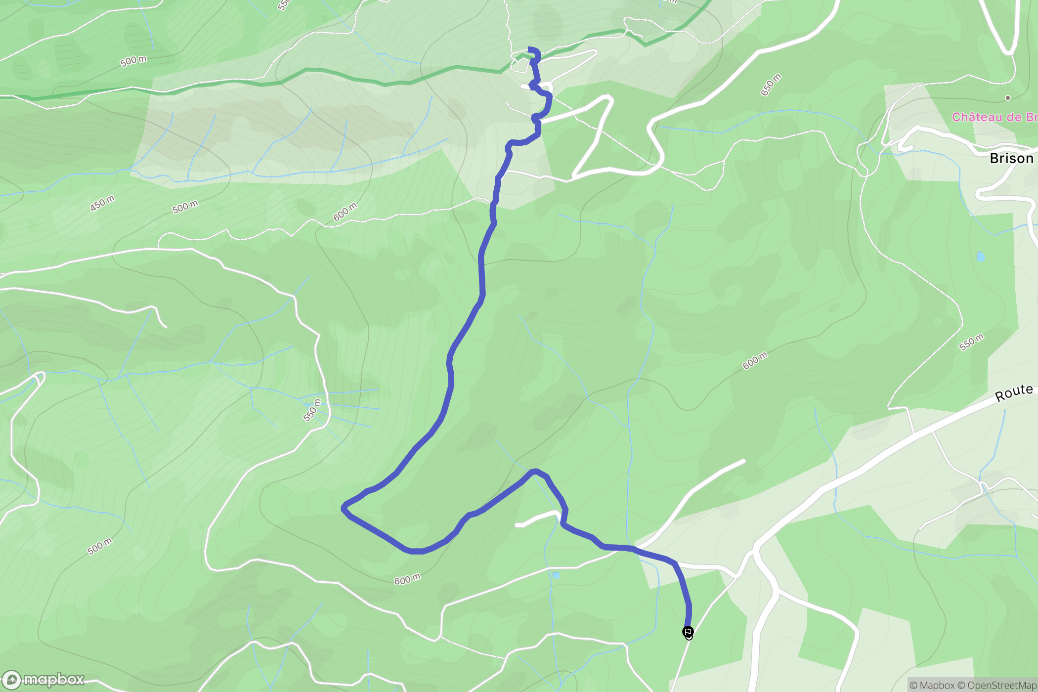 Sanilhac : carte du parcours de randonnée - France