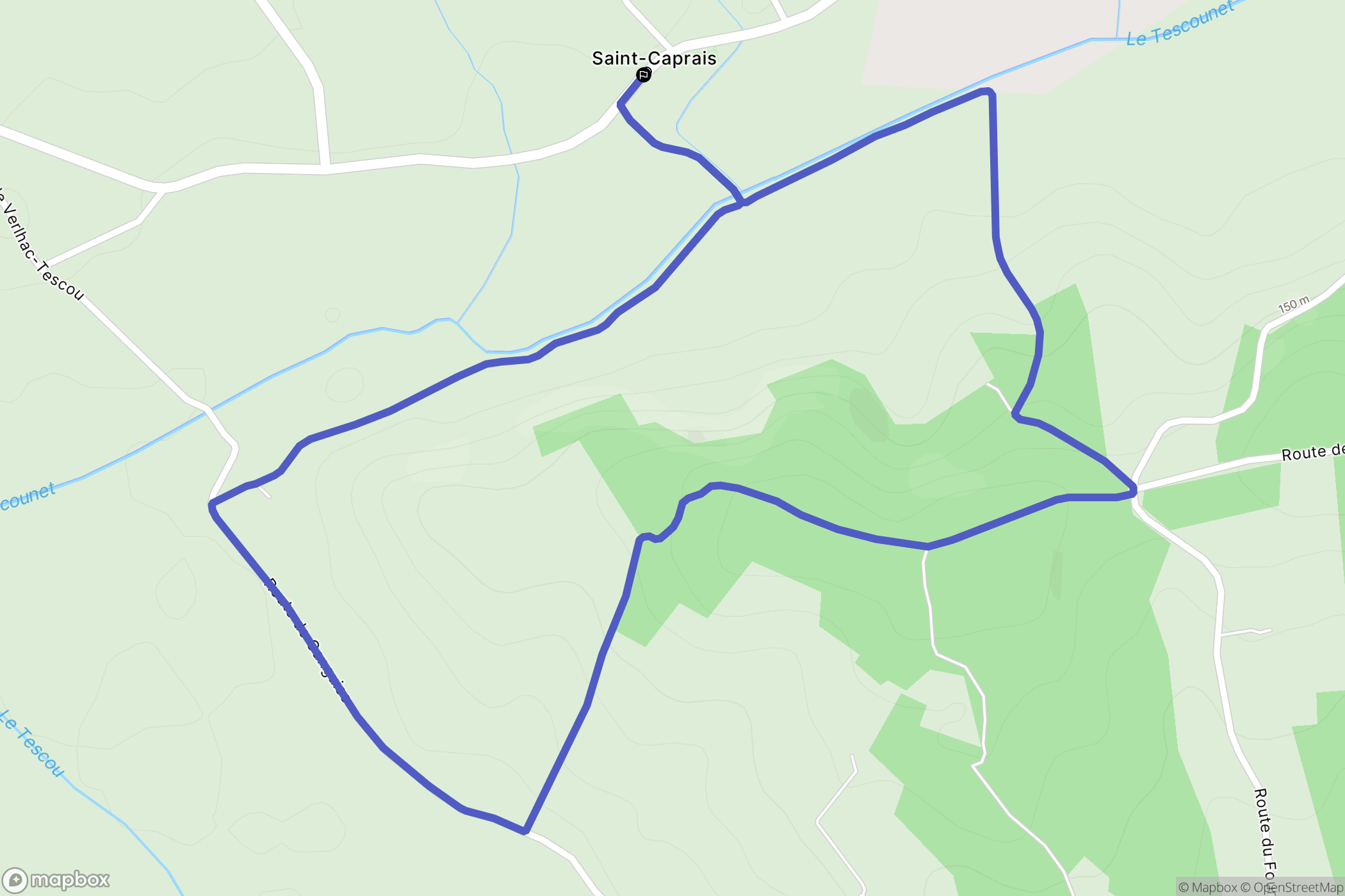 La Salvetat-Belmontet : carte du parcours de randonnée - France