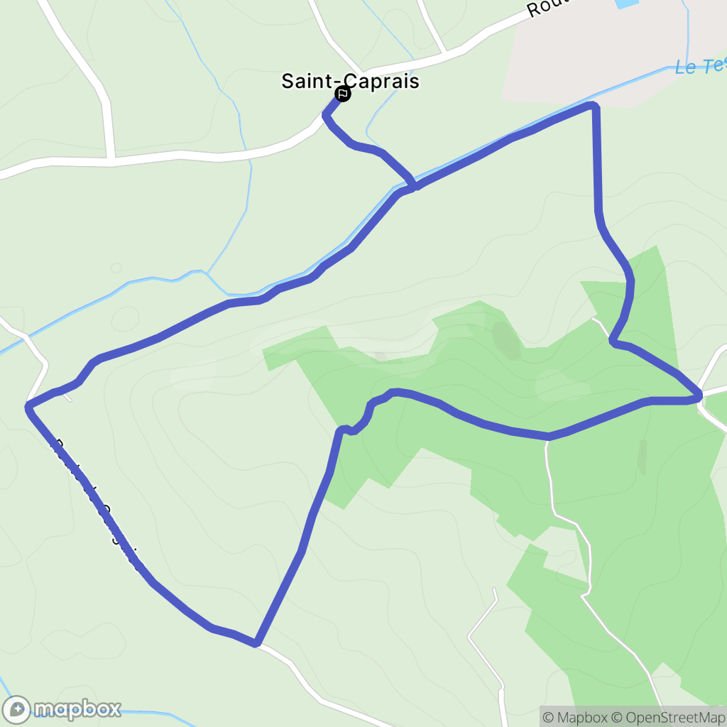 La Salvetat-Belmontet : carte du parcours de randonnée - France