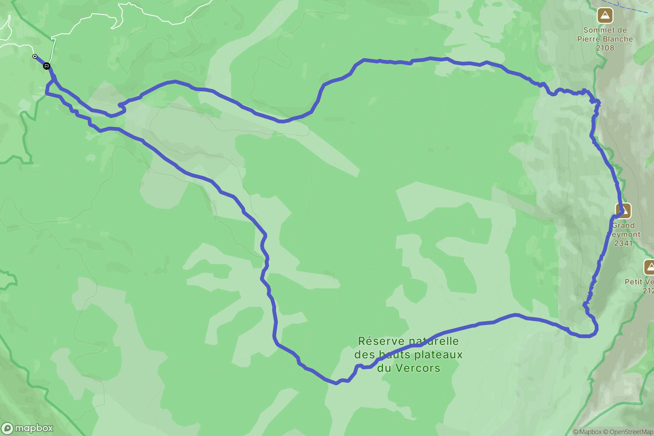 Saint-Agnan-en-Vercors : carte du parcours de randonnée - France
