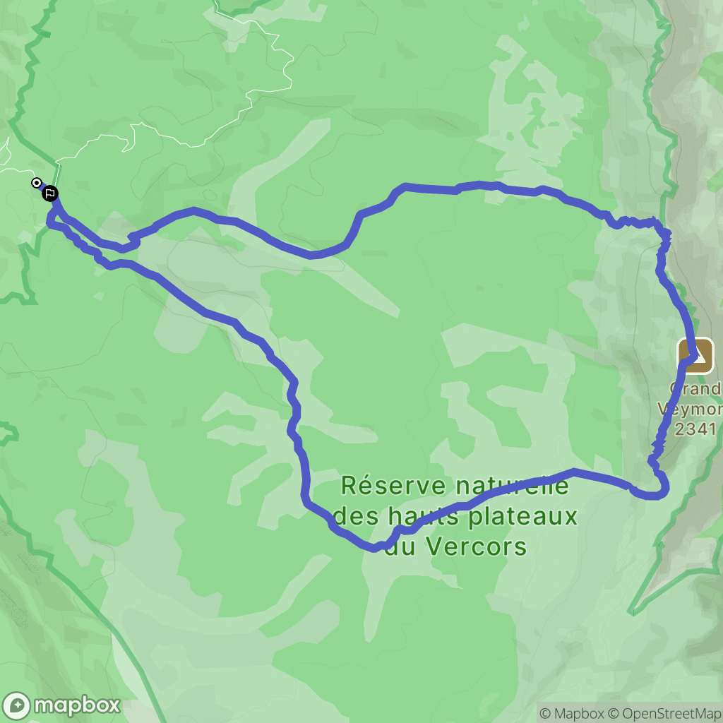 Saint-Agnan-en-Vercors : carte du parcours de randonnée - France