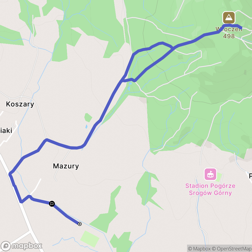 Pakoszówka: mapa trasy - Poland