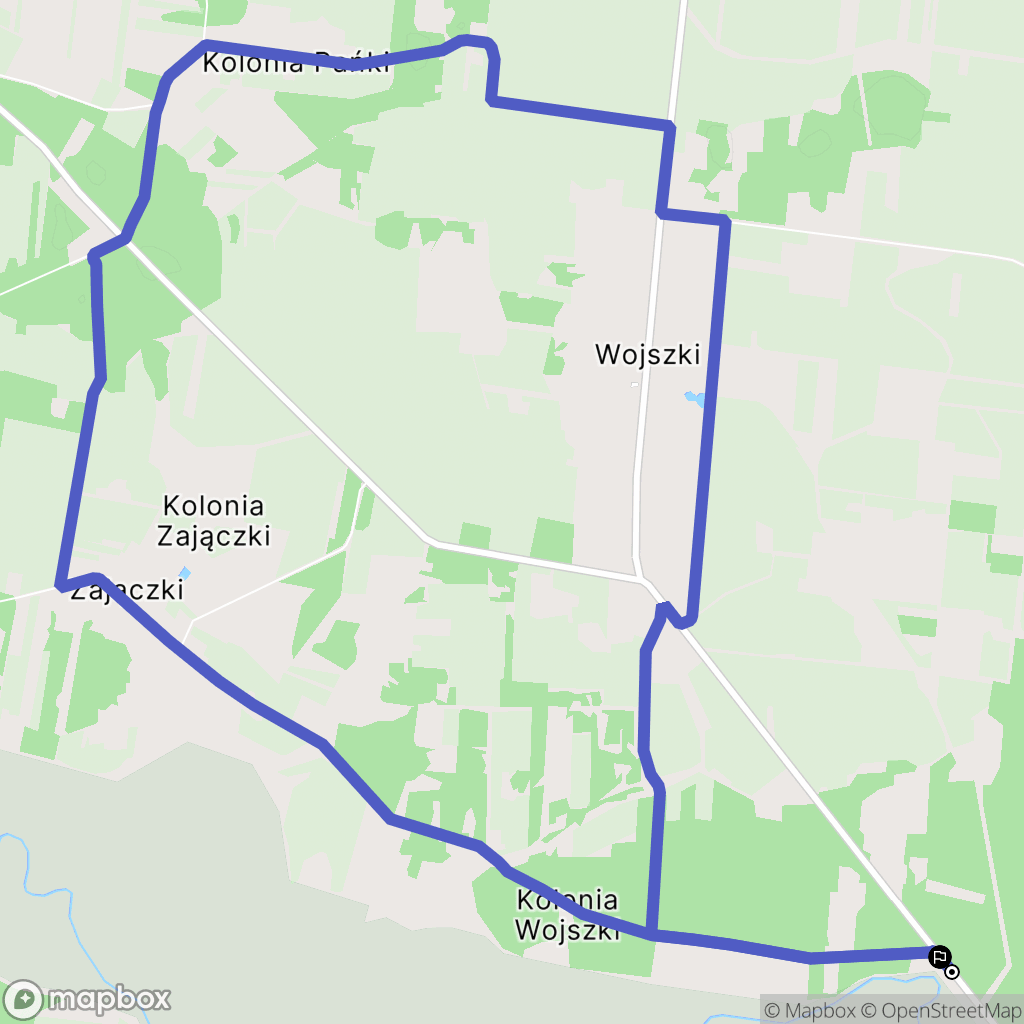 Wojszki: mapa trasy - Poland