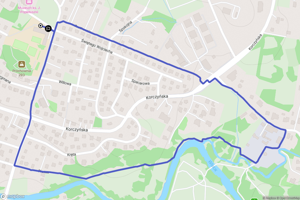Krosno: mapa trasy - Poland
