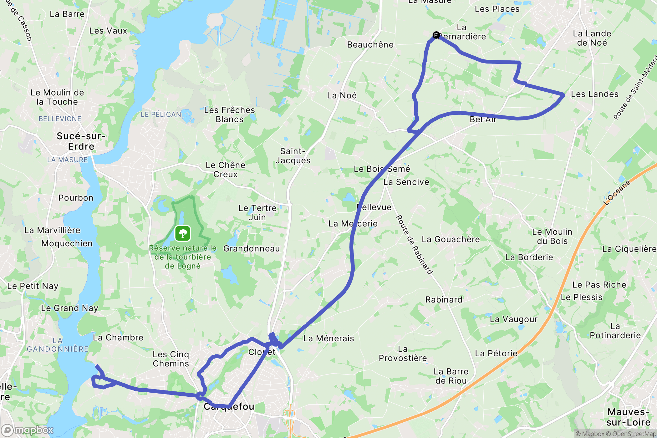 Saint-Mars-du-Désert : carte du parcours de randonnée - France