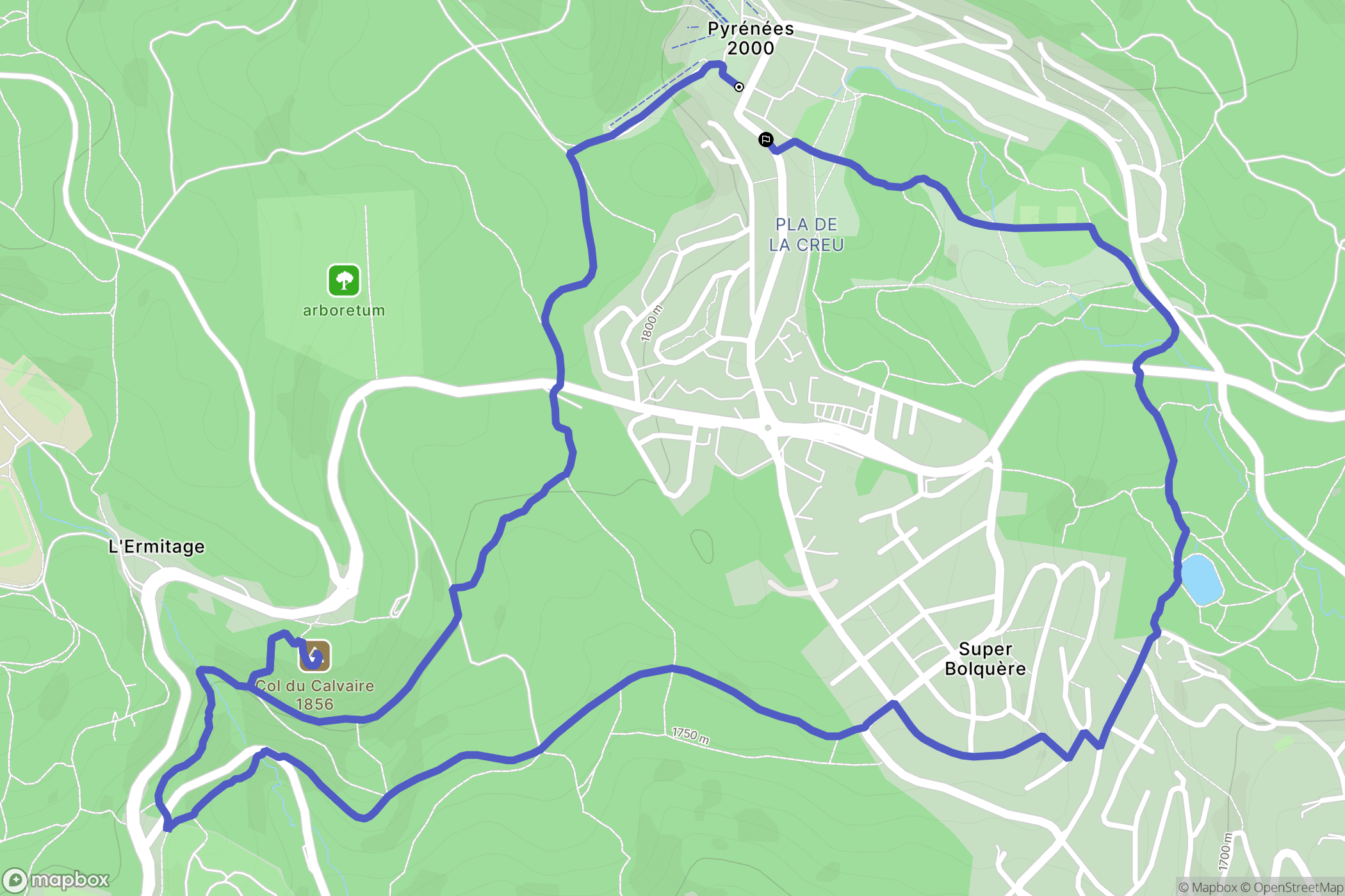 Bolquère : carte du parcours de randonnée - France