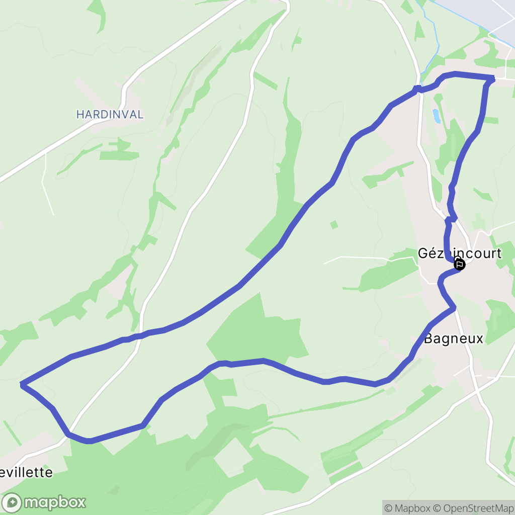 Gézaincourt : carte du parcours de randonnée - France