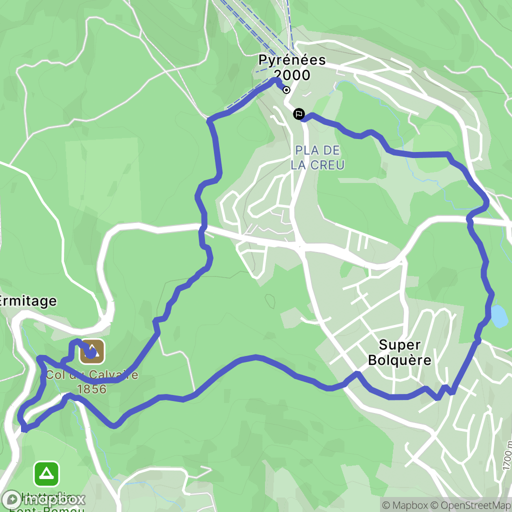 Bolquère : carte du parcours de randonnée - France
