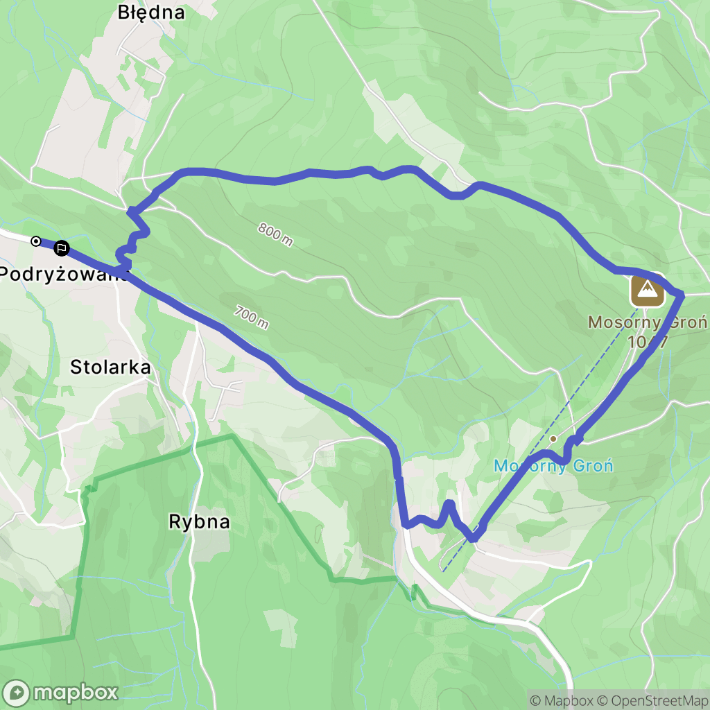 Zawoja: mapa trasy - Poland