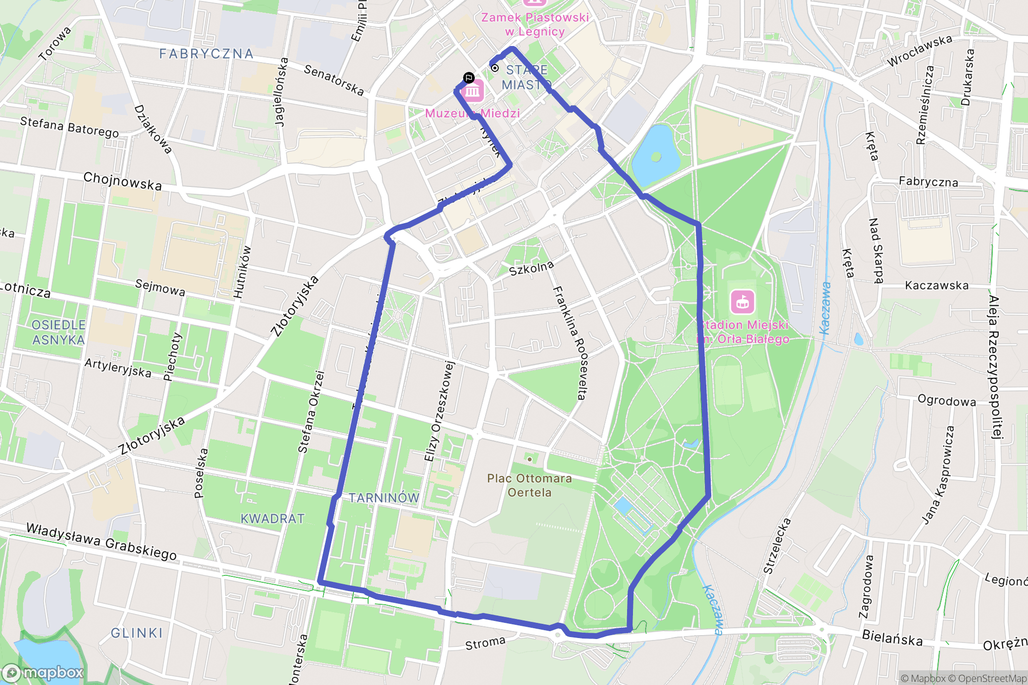 Legnica: mapa trasy - Poland