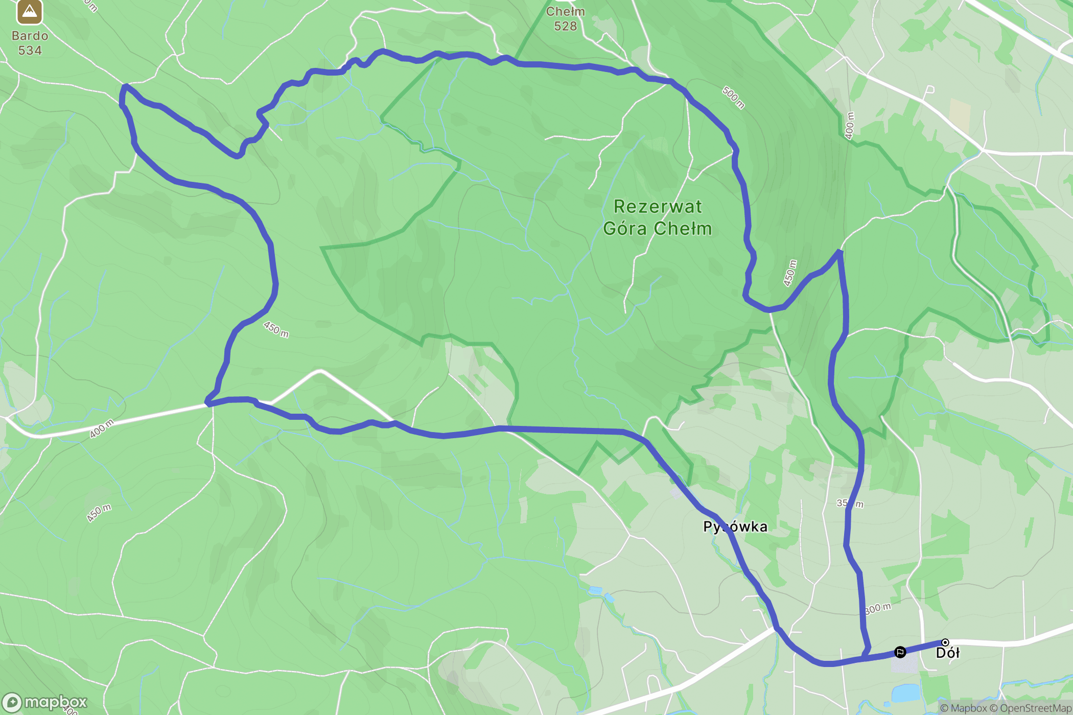 Stępina: mapa trasy - Poland