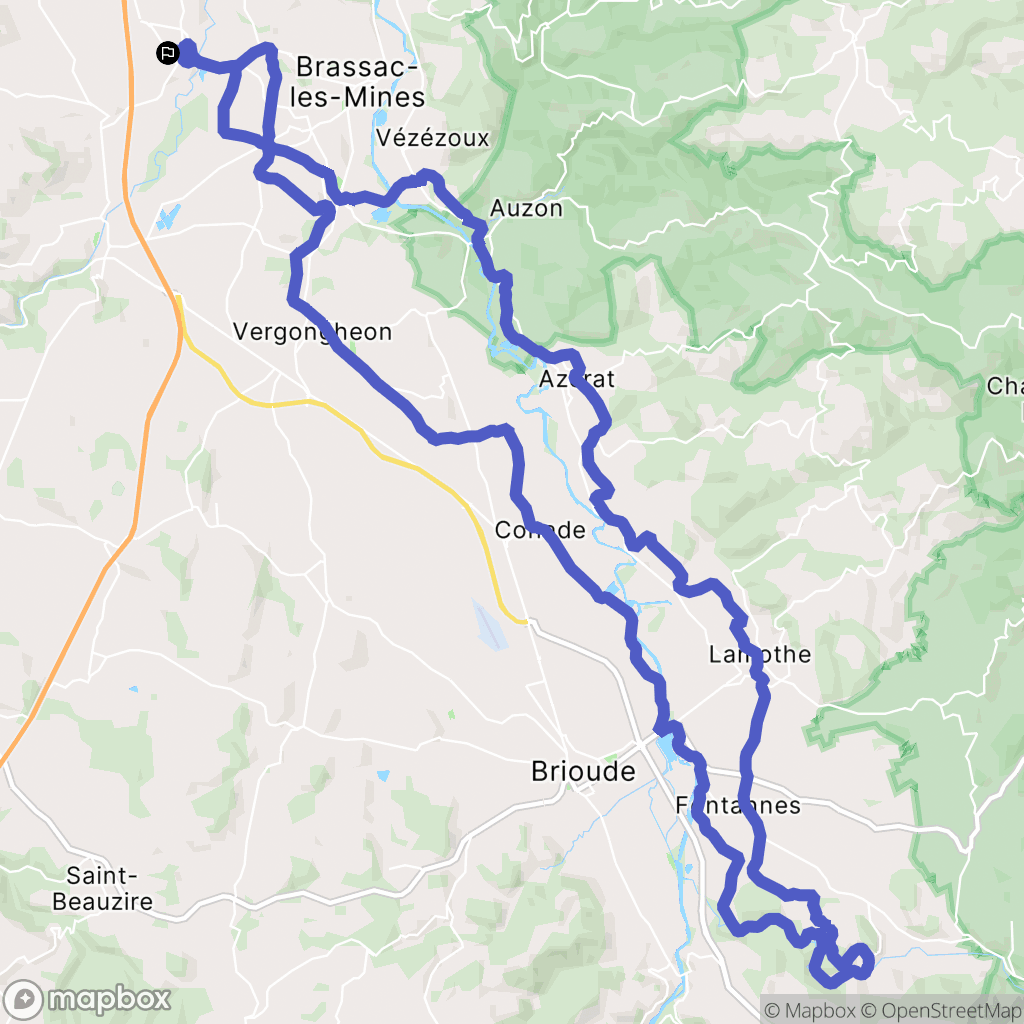 Charbonnier-les-Mines : carte du parcours de randonnée - France