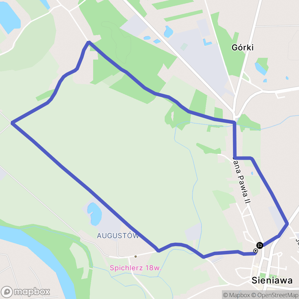 Sieniawa: mapa trasy - Poland