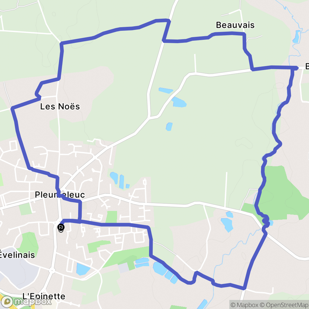 Pleumeleuc : carte du parcours de randonnée - France