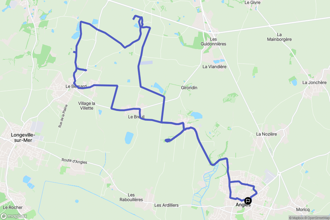 Angles : carte du parcours de randonnée - France