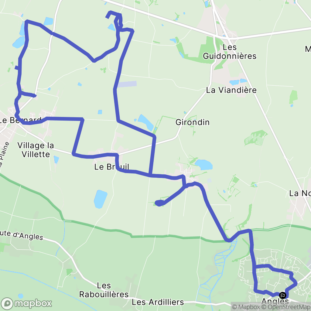 Angles : carte du parcours de randonnée - France