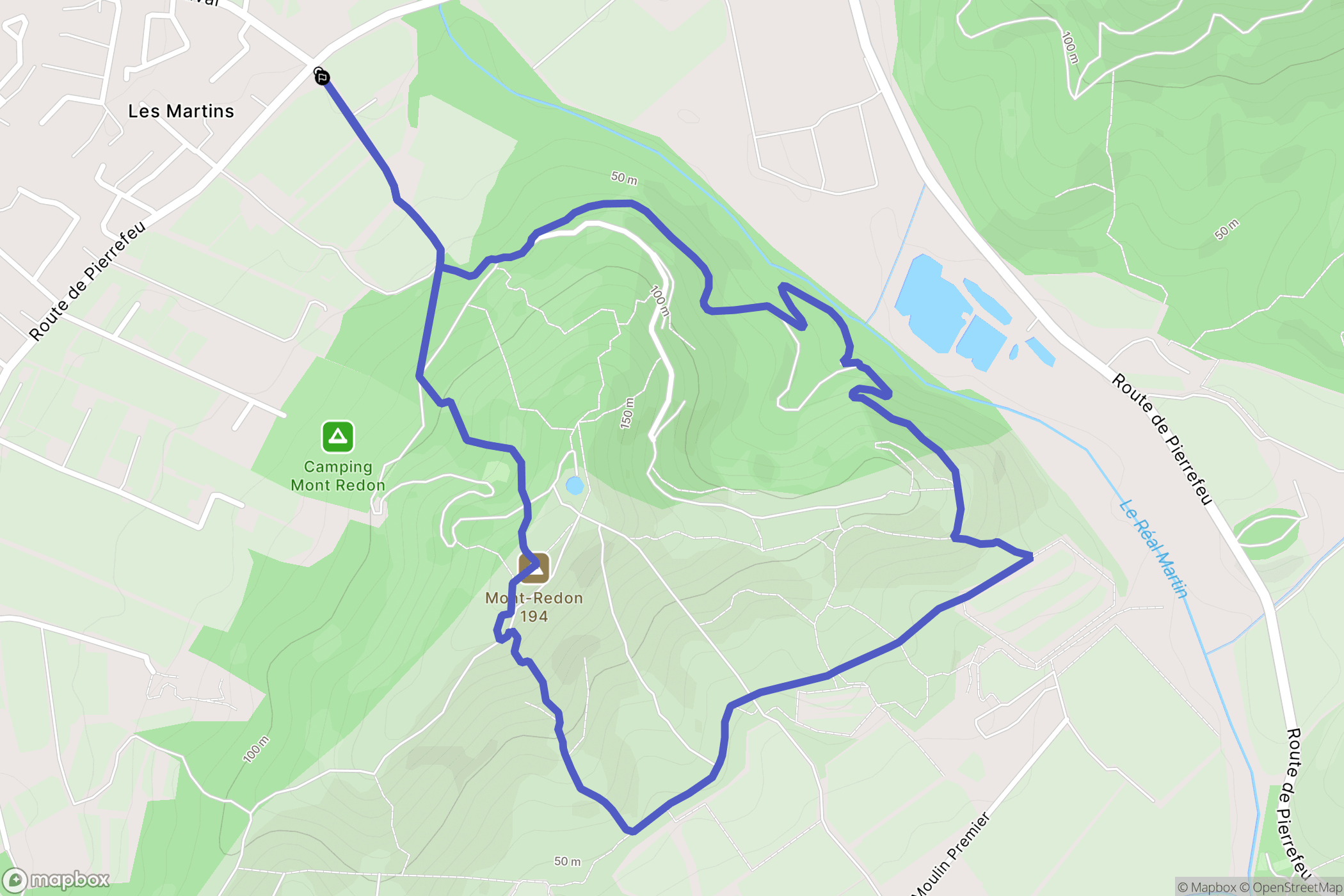 La Crau : carte du parcours de randonnée - France