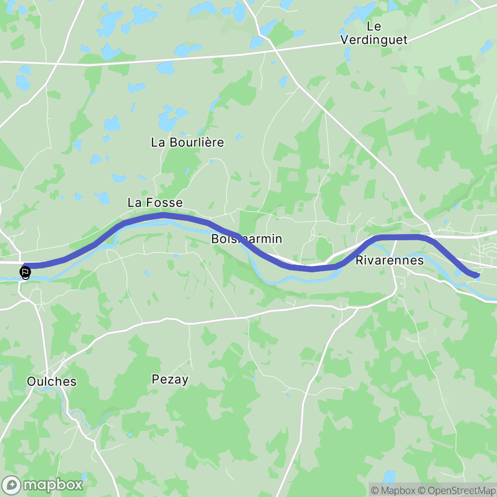 Ciron : carte du parcours de randonnée - France