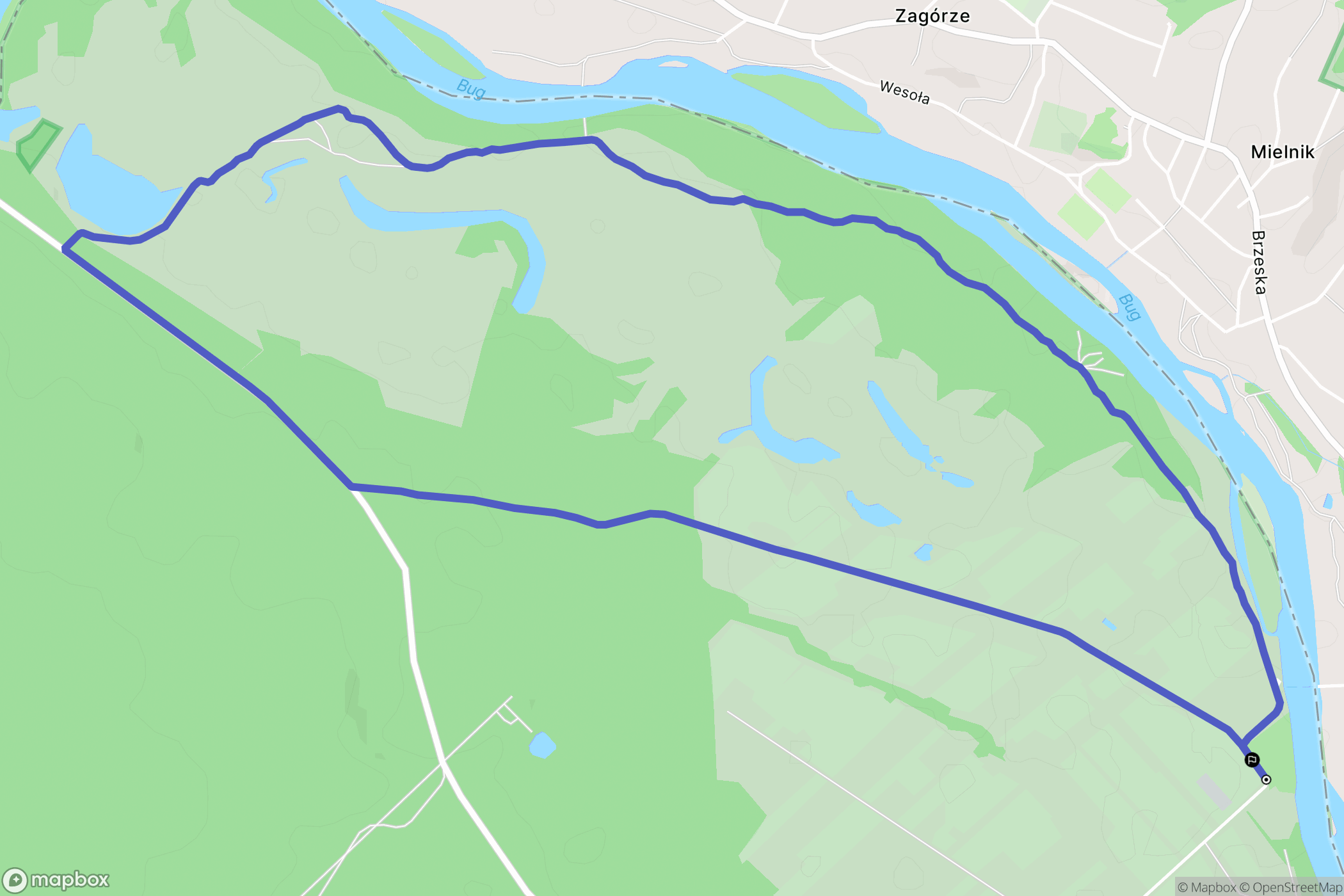 Zabuże: mapa trasy - Poland