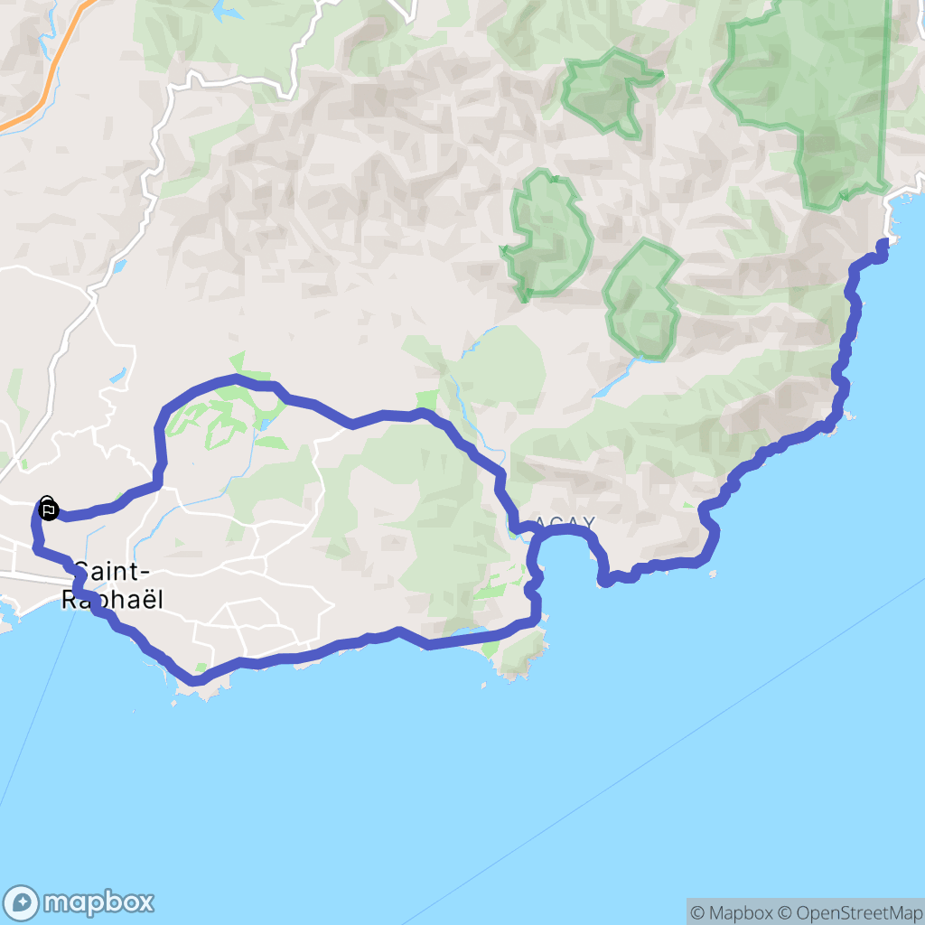 Fréjus : carte du parcours de randonnée - France
