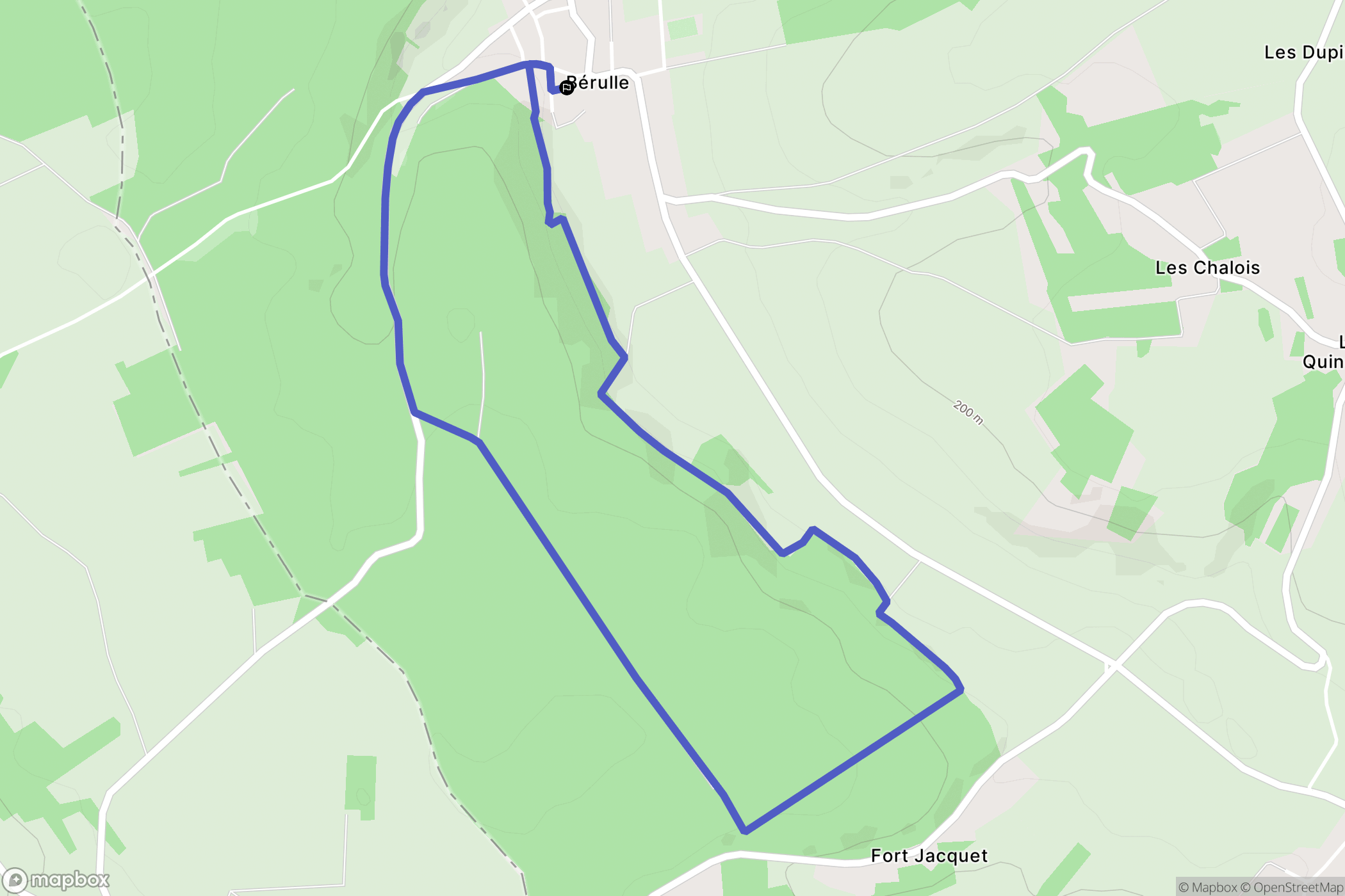 Bérulle : carte du parcours de randonnée - France