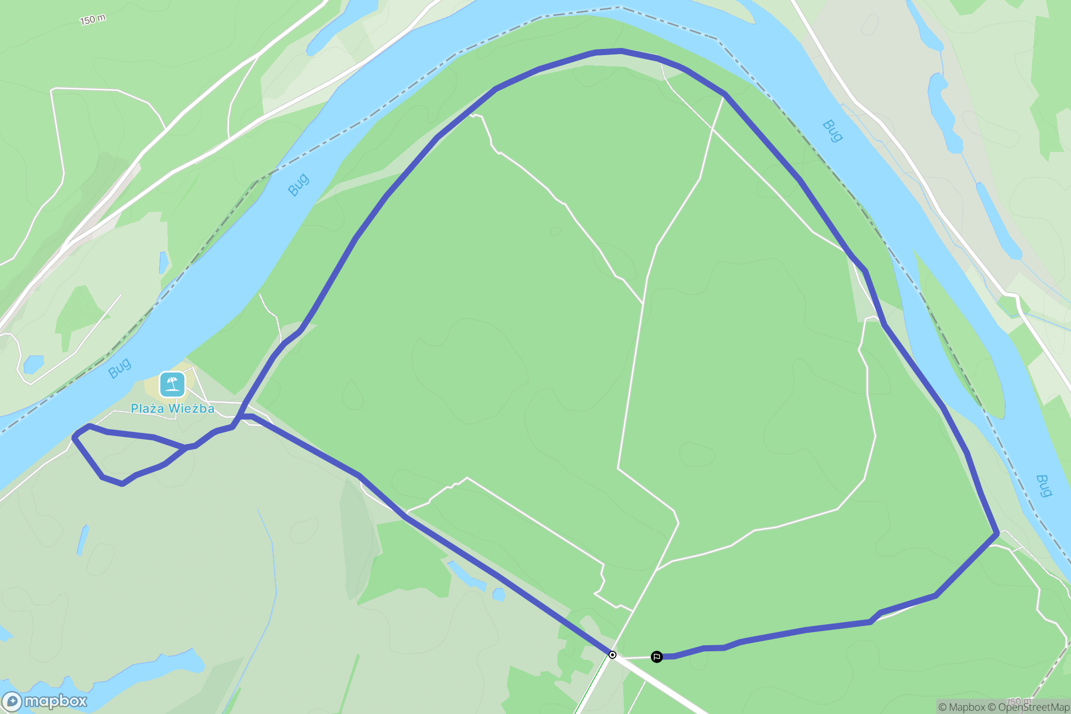 Borsuki: mapa trasy - Poland