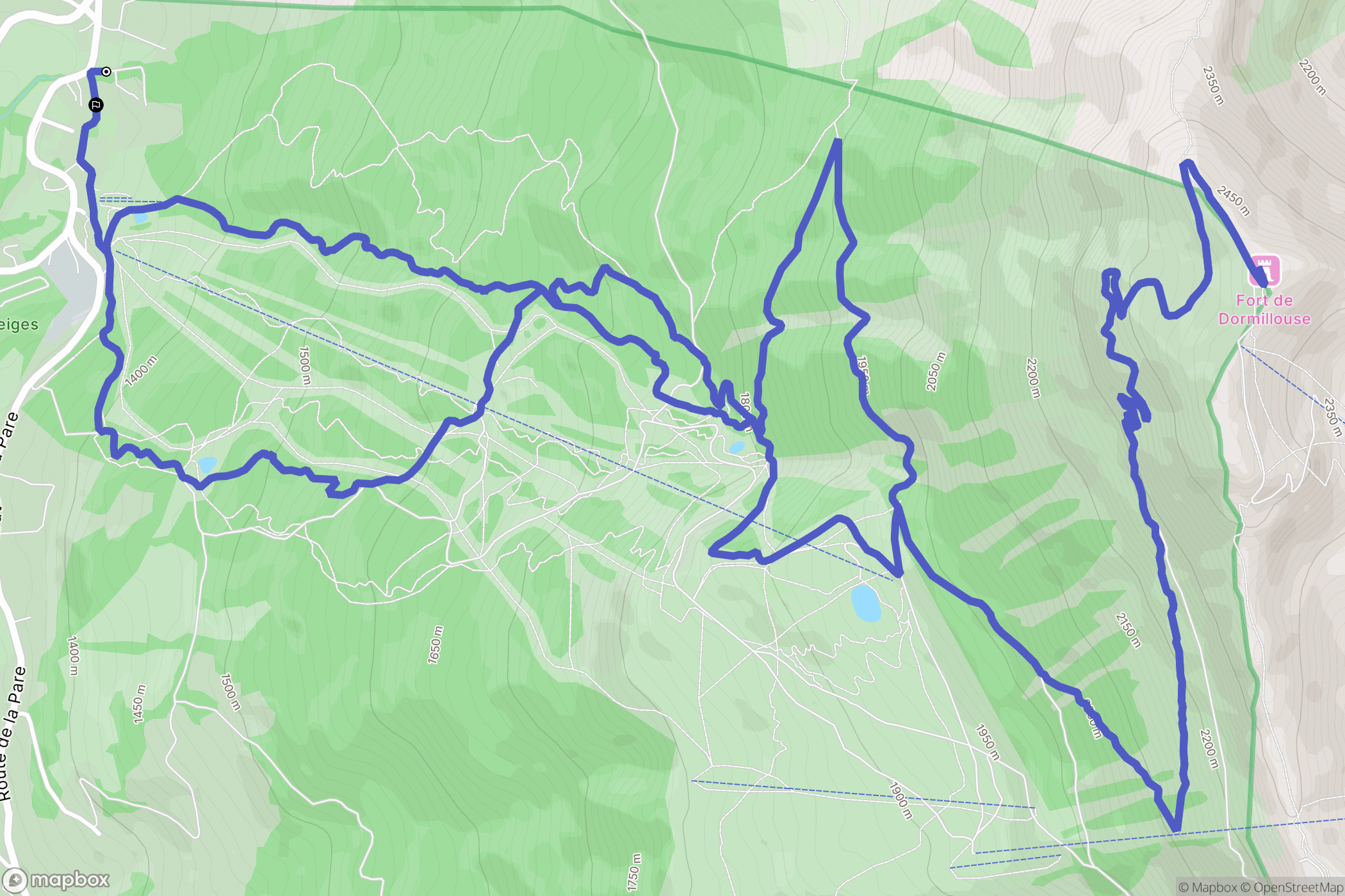 Montclar : carte du parcours de randonnée - France