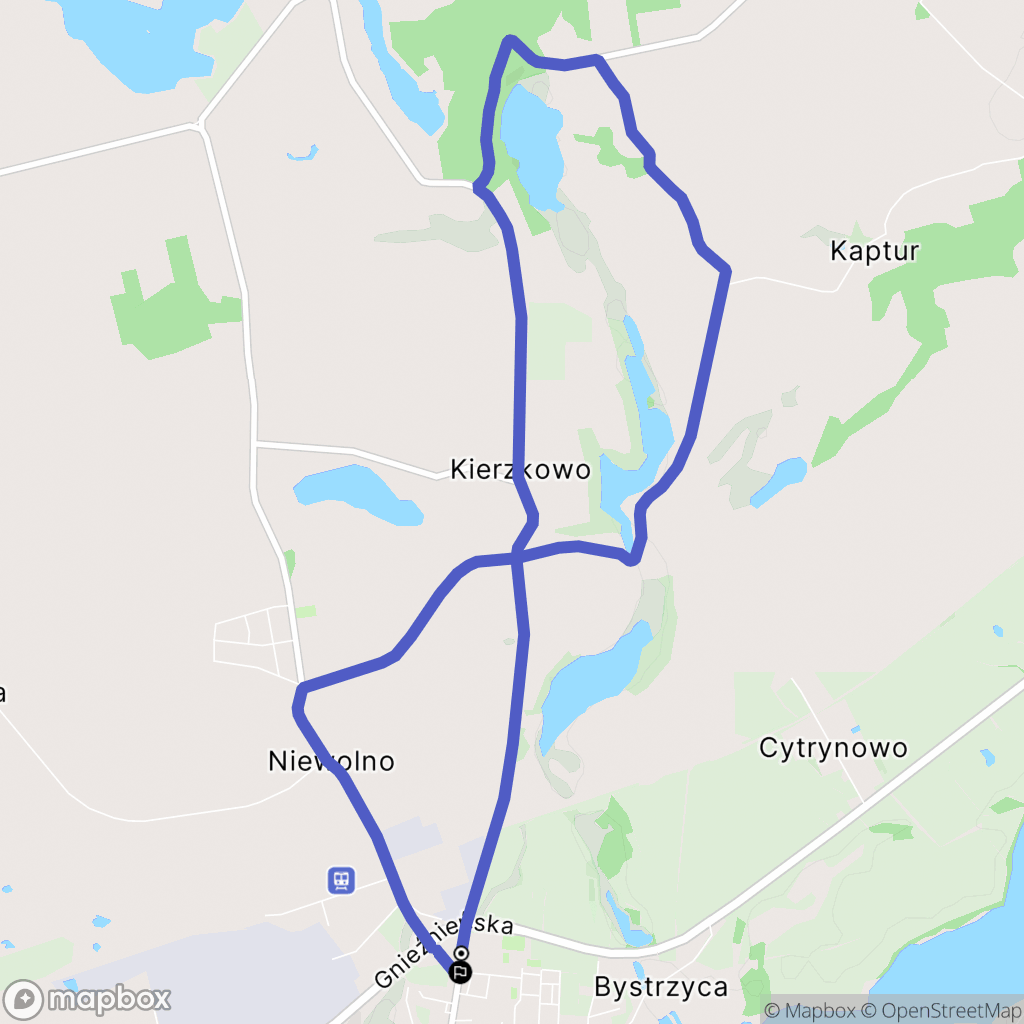 Trzemeszno: mapa trasy - Poland